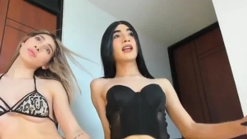 tgirl pair Jerking Their monstrous Shaft