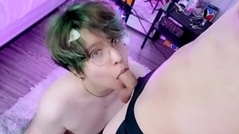 excited Femboy Sucks A Flacid Piece Of meat