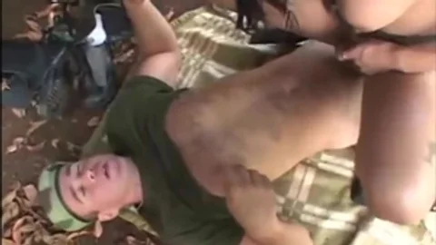 Carla Abiazzi bangs With A Soldier