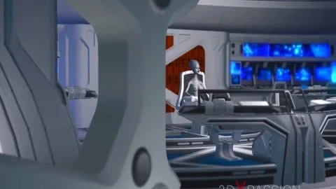 3d Alien Dickgirl fucks A wild ebony In The Space Station
