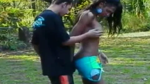 Gaunt chap And busty  Sunburnt  shemale Claudia Junior enjoy Having worthy old Brown On The  Forest Meadow