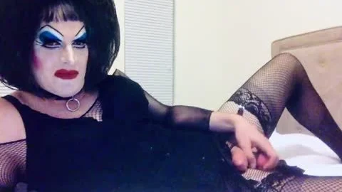 gigantic Makeup Sissy SlutDebra Strokes Herself For Web Fans