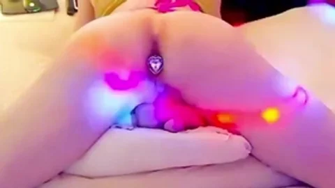 skinny American blond Trans slut Shows Her small booty On webcam