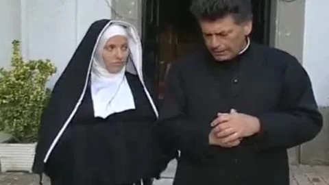 Two Nuns Are Comforting A Sister, But she do not Know They're Two tasty ladyboys!