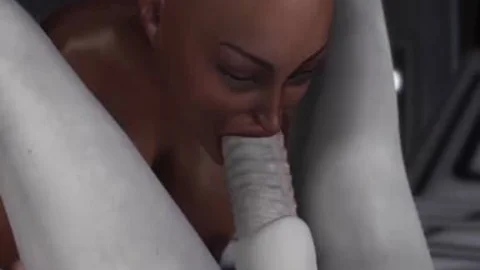 tasty Sci Fi Female Alien Plays With A dark angel In The Space Station