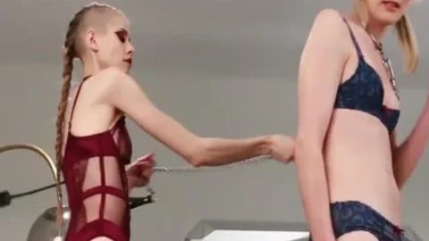 slutty ladyboy River Enza Whipped And dildo drilled By Cis babe