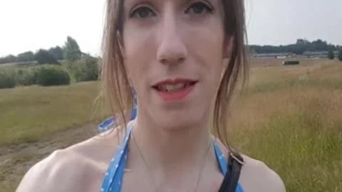 Outdoor butt In My Summer dress; Public No pants Finger fuck