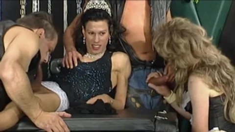 Group sex in the dungeon starring crossdresser