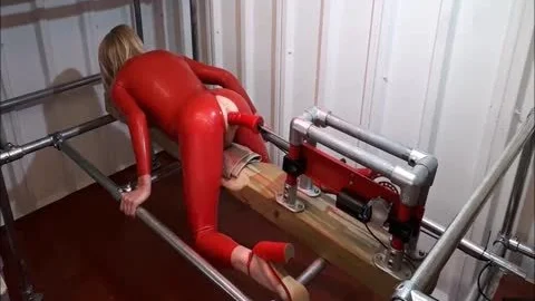 RachelSexyMaid - 34 - Dungeon Fuckmachine In Red Latex Catsuit