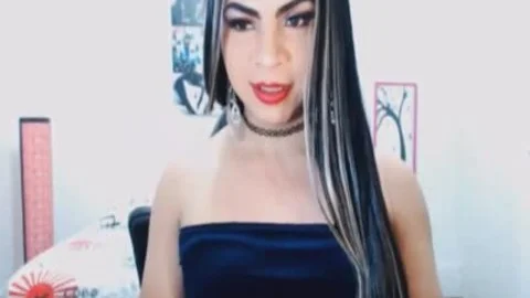 lusty lusty tranny Rubs Her penis And Balls