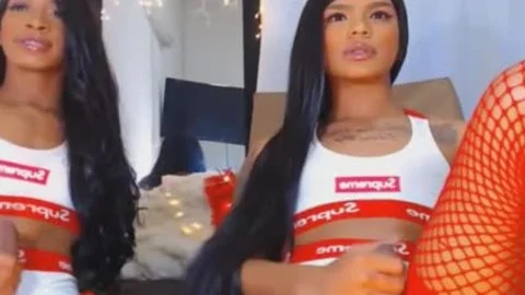 Twin ladyboy Giving Each Other A sexy handjob