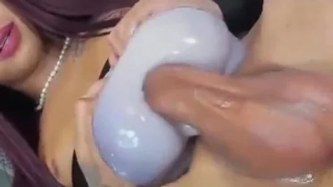 long Haired Transgirl With Tattoos Masturbates With dirty toy On webcam