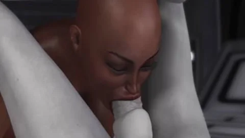 3d Alien Dickgirl bonks A lusty black bondman In Space Station