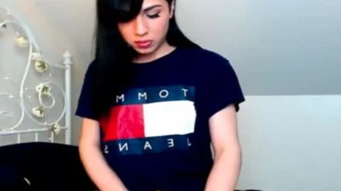 cutie ladyboy Plays hairy rod