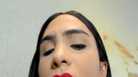 TS Yasmin Dornelles Chokes Her Monster knob while Taking A sex dildo Up Her pooper