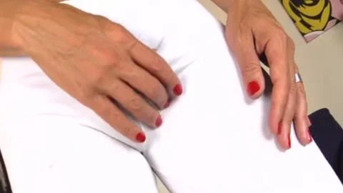 Transvestite Claudia Stroking Her rod In stockings